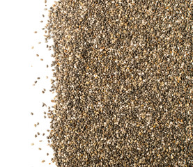 Background of Chia Seeds Close Up and Top View