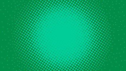 Green pop art background with halftone dots design, abstract vector illustration in retro comics style