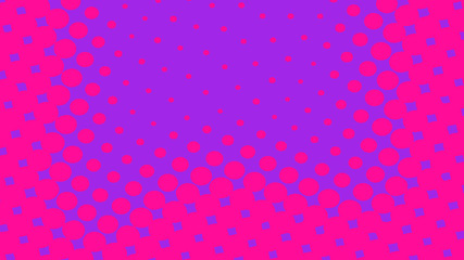 Purple pop art background with magenta halftone dots design, abstract vector illustration in retro comics style