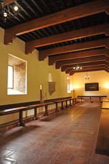 Refectory of the Yuste Monastery where the Spanish emperor Charles V retired in 1556, province of Caceres, Extremadura.