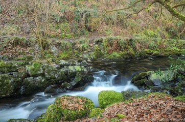 Obraz premium Waterfalls, rivers and streams in Devon taken at a slow shutter speed
