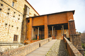 Gallery of the Monastery of Yuste where the Spanish emperor Charles V retired in 1556, province of Caceres, Extremadura.