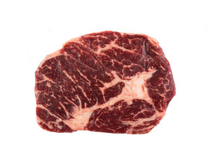 Fresh raw beef steak isolated with clipping path