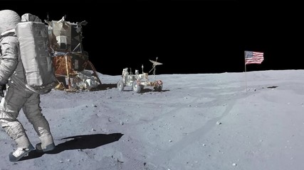 Moonwalk dancing of Astronaut on the moon.