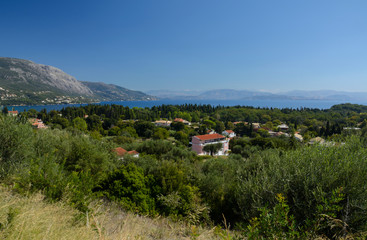 view of Dassia on Corfu Island (Greece, Ionian Islands)