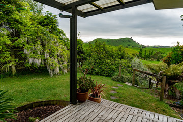 Garden View From Front Porch near Taupo ni New Zealand