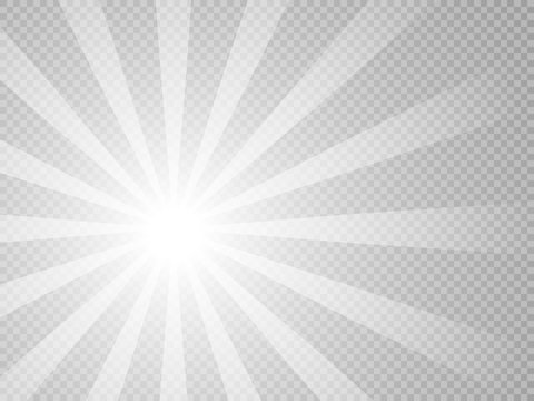 Bright catchy light effect for an ad that attracts attention isolated on transparent background for advertising banner poster in pop art style. Poster with a place for text Vector illustration eps 10 