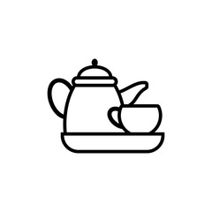 Kettle glass tea vector icon