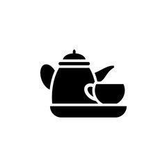 Kettle glass tea vector icon