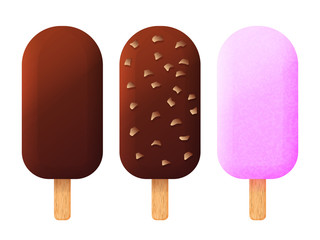 Collection of ice lolly. vector illustration. isolated objects. realistic style.