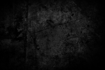 Dark black grunge old concrete rough texture wall background