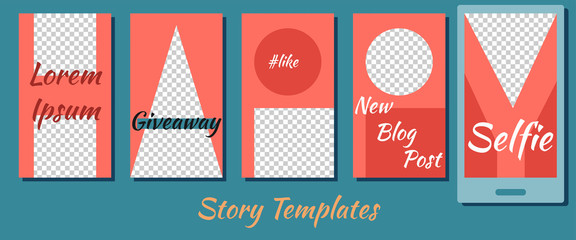 A set of minimalist stories for social networks. Frame. Package to create unique content. Templates for stories. Letters patterns for stories.