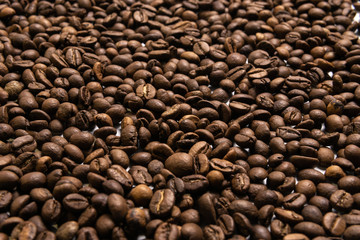 Roasted coffee beans background