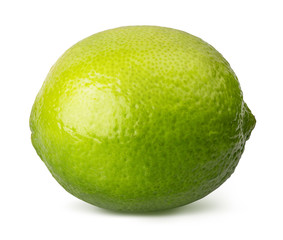 Fresh lime isolated on white background. Clipping path