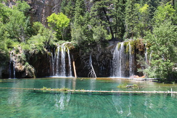 Hanging lake, Colorado. Crystal clear waters and beautiful scenery.