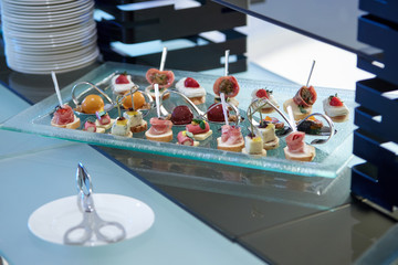 A variety of canapes