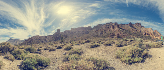 Spectacular landscape with many interesting forms of volcanic activity.