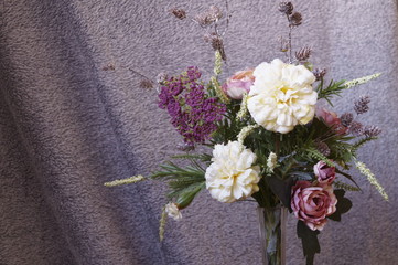 Beautiful bouquet of artificial flowers