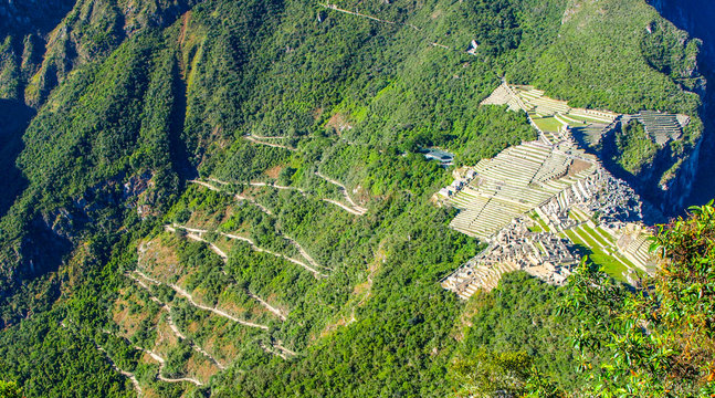 Machu Picchu - ancient Incan city. View from Huyana Picchu, Peru