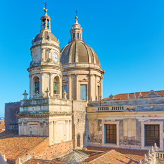Fototapeta na wymiar Domes of Cathedral of Catania