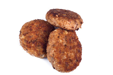 delicious cutlet on white background