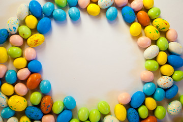 Sweet candies frame with copyspace.