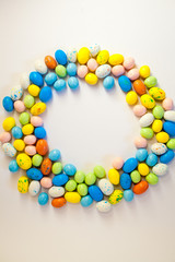 Sweet candies frame with copyspace.