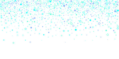 Blue, cyan, turquoise glitter stars confetti