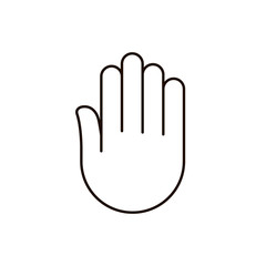 Hand vector icon, palm line thin sign. Outline logo isolated on white, flat desig for web mobile app.
