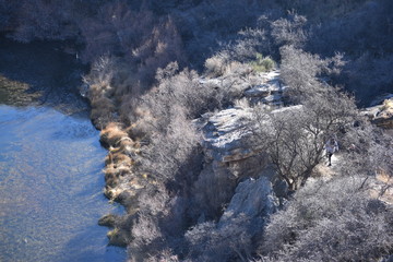 Montezuma Well. Part of Montezuma Castle National Monument. Rim Rock, AZ., U.S.A. Jan. 13, 2018. A natural limestone sinkhole 386-feet in diameter producing 1.5-mil US gallons of water each day.