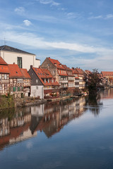 Fototapeta na wymiar The former fishermen's district in Bamberg's Island City is known as Little Venice (Kleinvenedig) Bamberg, Baviera - Germany