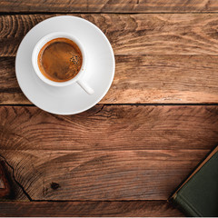 Book and coffee.