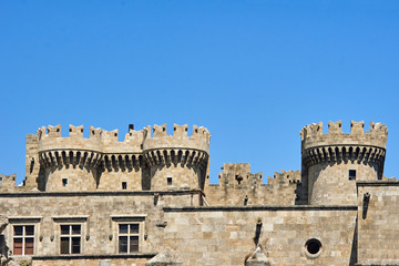 Bastion of the medieval Castle of the Knights in Rhodes .