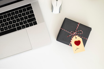 Valentine gift on office desk