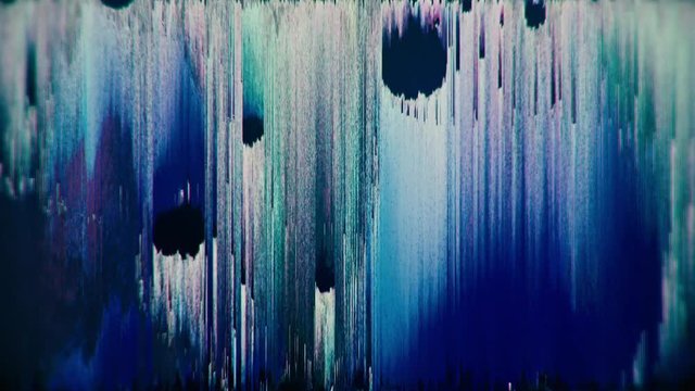 Glitchy textured multicolor background loop with noisy lines and video feedback