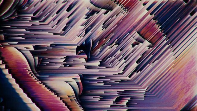 Glitchy textured multicolor background loop with noisy lines and video feedback