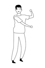 Happy man dancing cartoon