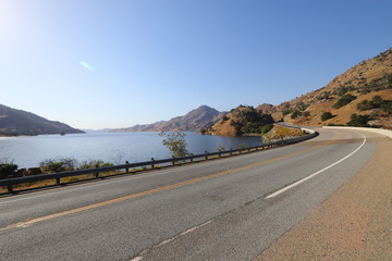 Highway by Lake