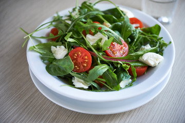 salad with fresh herbs and vegetables