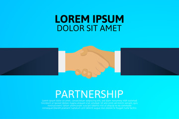 Handshake of business partners background, vector