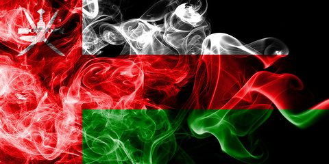 Oman smoke flag,  Sultanate of Oman in Western Asia