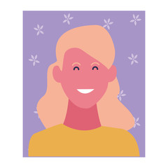 Woman smiling cartoon profile