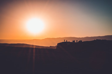 Different shadow tones at sunset in Atacama desert, Chile