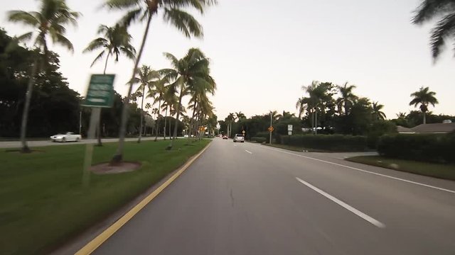 Driving on road in Boca Raton, point of view