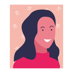 Woman smiling cartoon profile