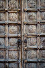 Alexander Nevsky Cathedral, ornamented door. Sofia, Bulgaria
