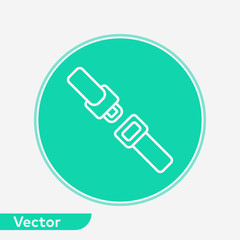 Car seat belt vector icon sign symbol