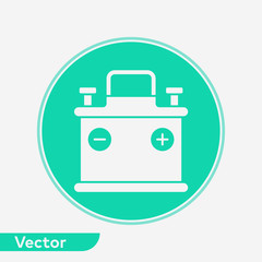 Car battery vector icon sign symbol