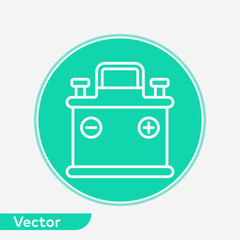 Car battery vector icon sign symbol