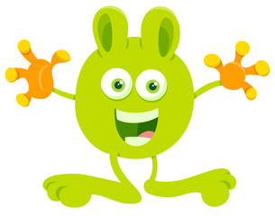 cute green fantasy cartoon character